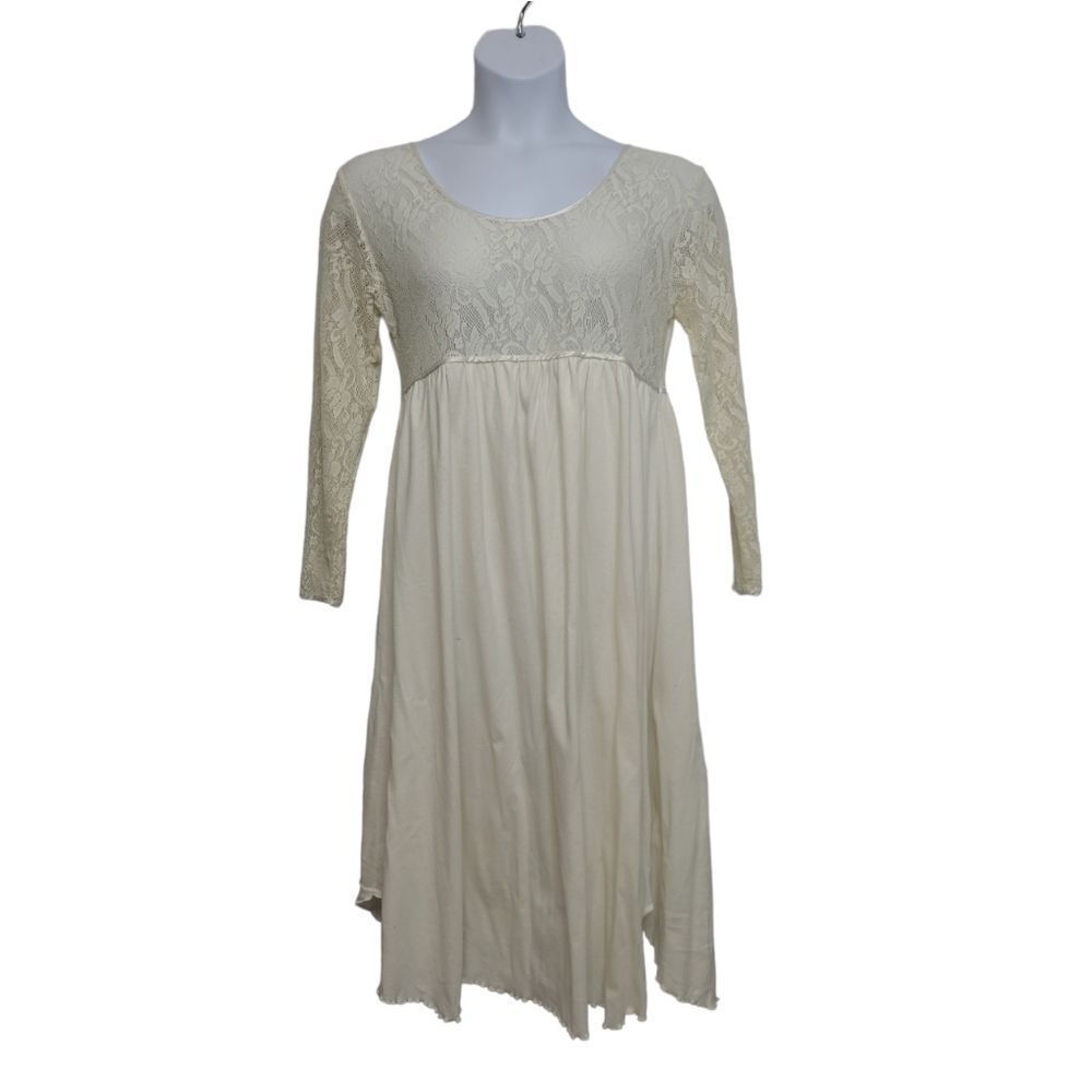 VINTAGE 90s gold label Victoria's Secret cream lace fairycore midi dress M
